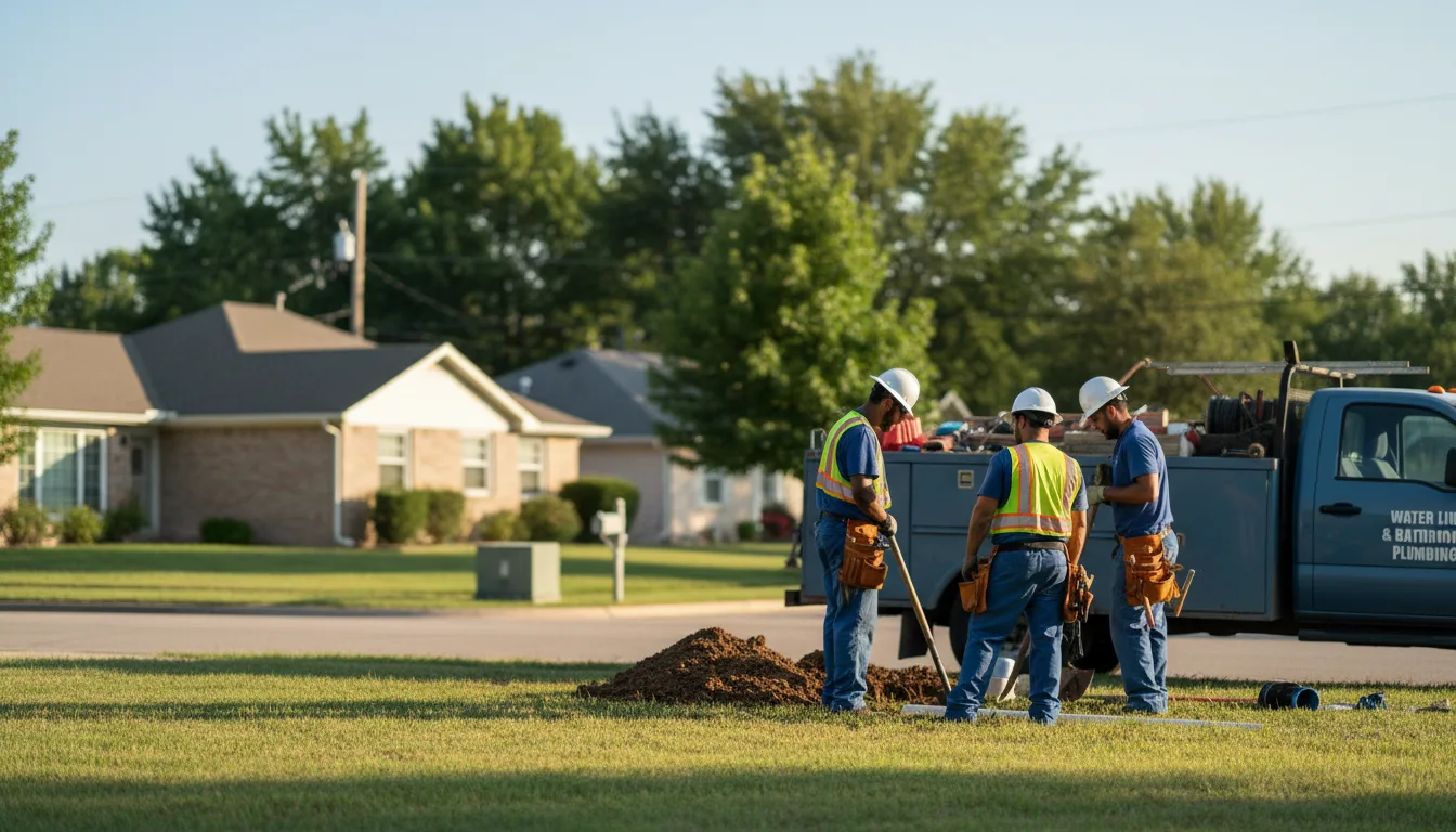 Residential water line and bathroom plumbing service in Cedar Hill, TN